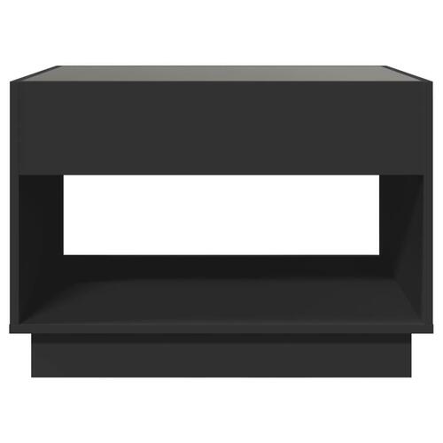 Sofabord med Infinity LED-lys 70x50x50 cm sort