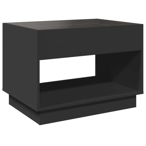 Sofabord med Infinity LED-lys 70x50x50 cm sort