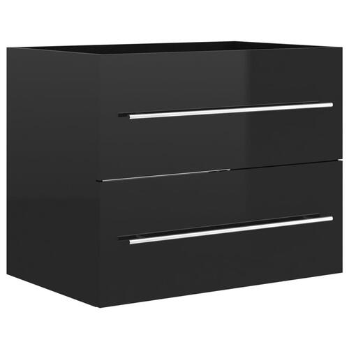 Vaskeskab 60x38,5x48 cm spånplade sort højglans
