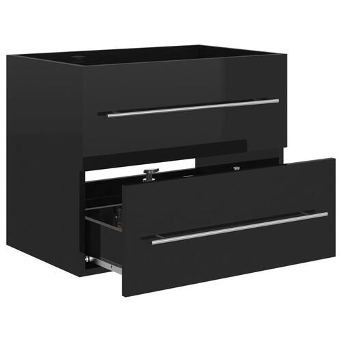 Vaskeskab 60x38,5x48 cm spånplade sort højglans
