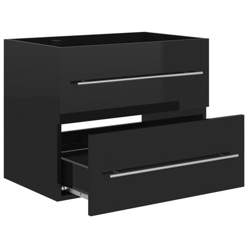 Vaskeskab 60x38,5x48 cm spånplade sort højglans