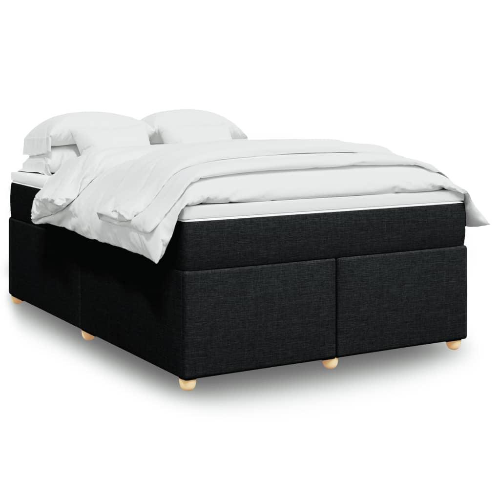 Kontinentalseng med madras og topmadras 160×200 cm - stof, sort billede