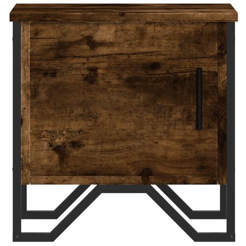 Sengeborde 2 stk. 40x30x40 cm konstrueret træ røget egetræ