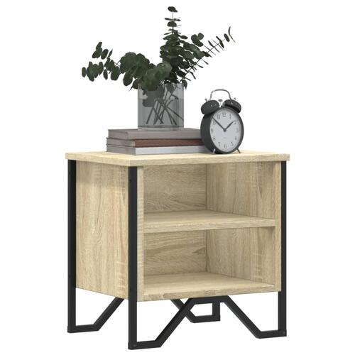 Sengeborde 2 stk. 40x30x40 cm konstrueret træ sonoma-eg