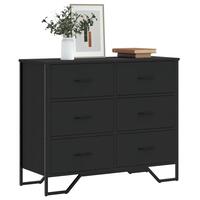 Kommode 91x35,5x74,5 cm konstrueret træ sort