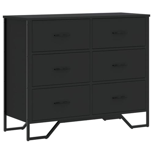 Kommode 91x35,5x74,5 cm konstrueret træ sort