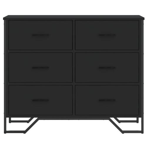 Kommode 91x35,5x74,5 cm konstrueret træ sort
