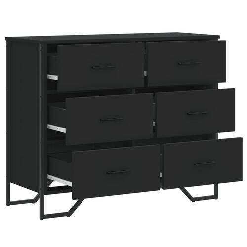 Kommode 91x35,5x74,5 cm konstrueret træ sort