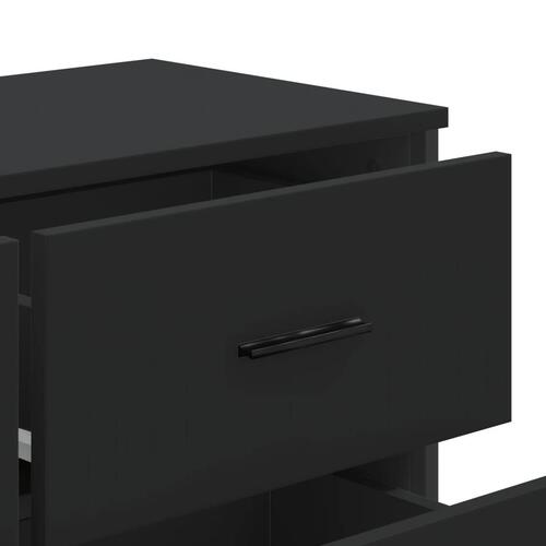 Kommode 91x35,5x74,5 cm konstrueret træ sort