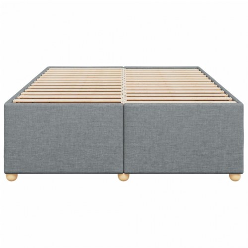 Sengeramme i stof 140 x 200 cm med lameller - lysegrå