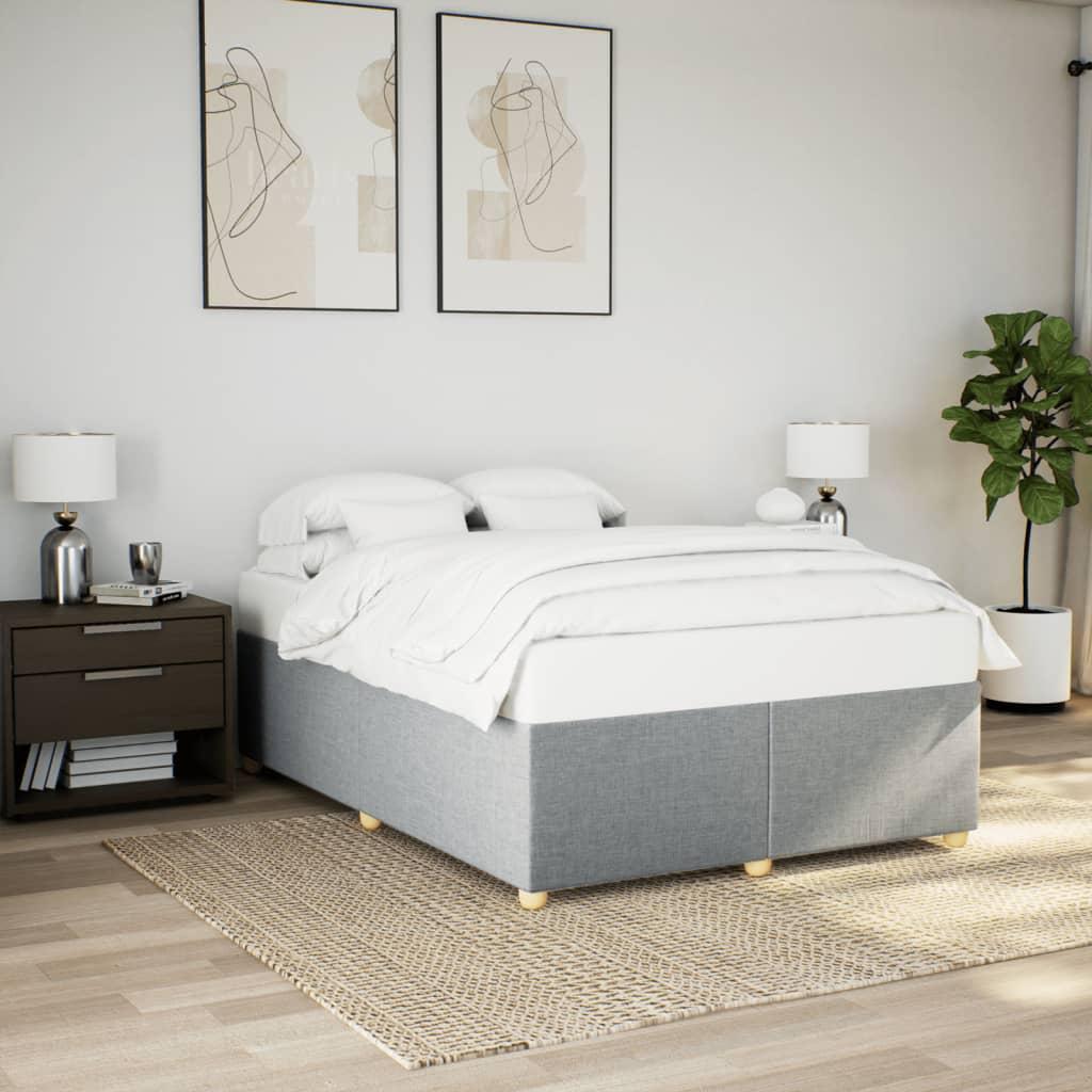 Sengeramme uden madras 140×190 cm - stof, lysegrå