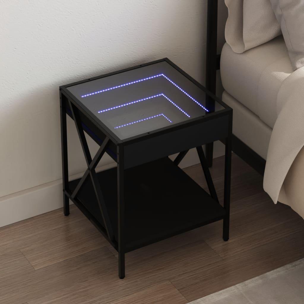 Sofabord Med Infinity Led-Lys 40X40X49 Cm - Sort