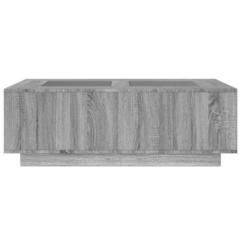 Sofabord med Infinity LED-lys 116x69x40 cm grå sonoma-eg