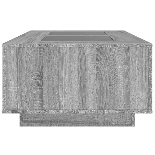Sofabord med Infinity LED-lys 116x69x40 cm grå sonoma-eg