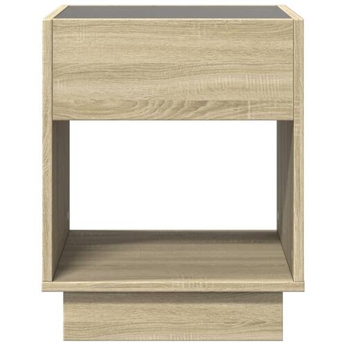 Sofabord med Infinity LED-lys 40x40x50 cm sonoma-eg
