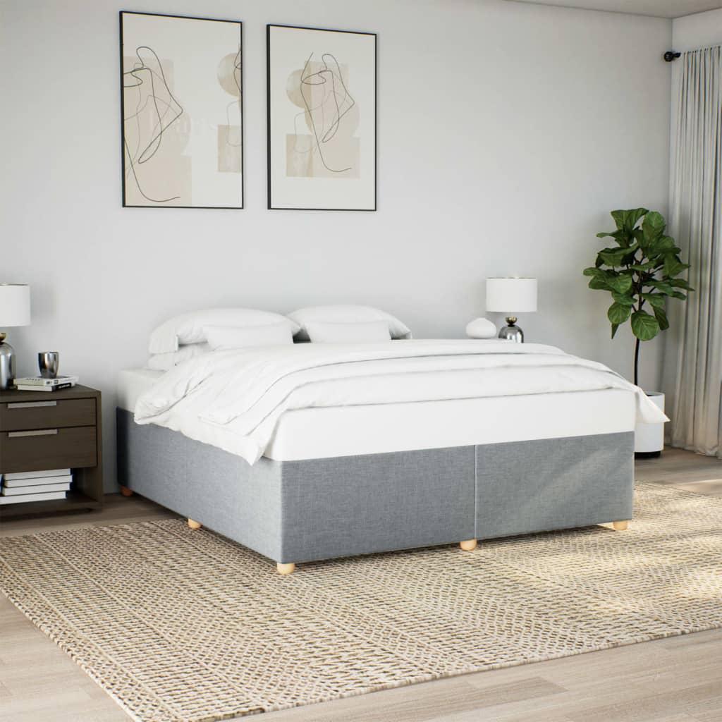 Sengeramme uden madras 200x200 cm stof lysegrå billede