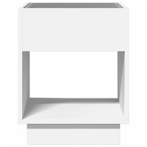 Sofabord med Infinity LED-lys 40x40x50 cm hvid