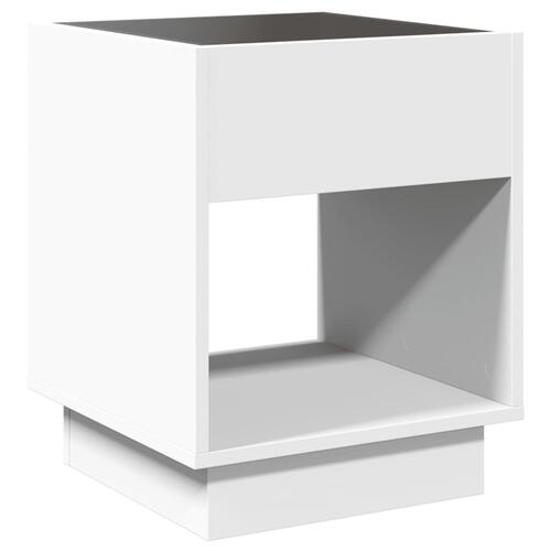 Sofabord med Infinity LED-lys 40x40x50 cm hvid