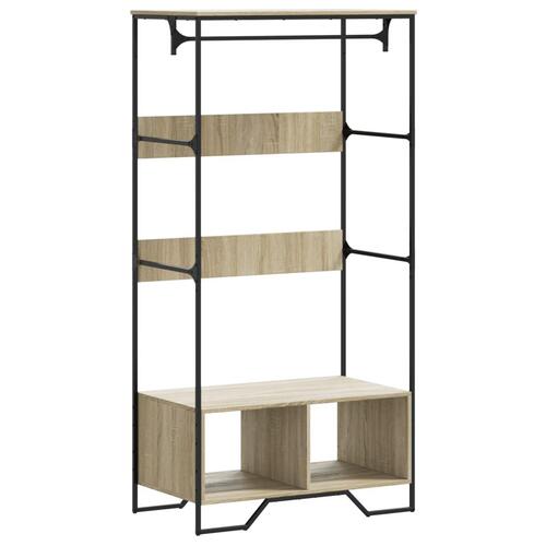 Klædeskab 90x50x180 cm konstrueret træ sonoma-eg