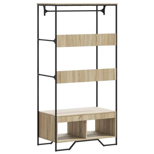 Klædeskab 90x50x180 cm konstrueret træ sonoma-eg