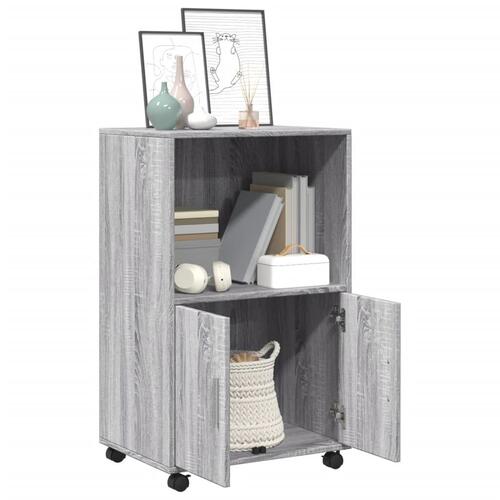 Rullebord 55x40x91 cm konstrueret træ grå sonoma-eg