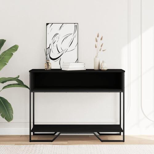 Konsolbord 100x35x74,5 cm konstrueret træ sort