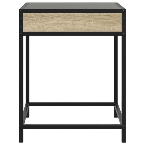Sofabord med Infinity LED-lys 40x40x51 cm sonoma-eg