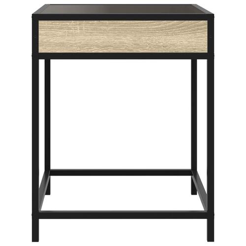 Sofabord med Infinity LED-lys 40x40x51 cm sonoma-eg