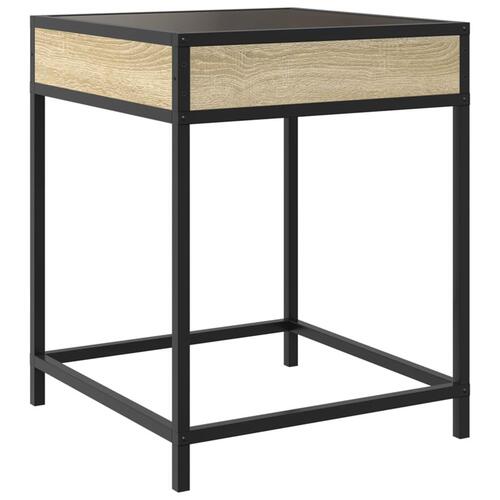 Sofabord med Infinity LED-lys 40x40x51 cm sonoma-eg