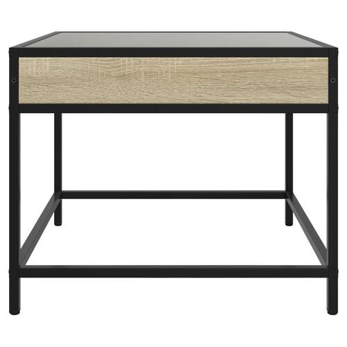Sofabord med Infinity LED-lys 50x50x41 cm sonoma-eg