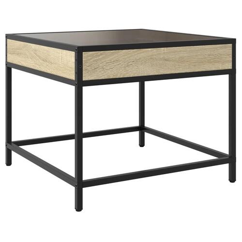 Sofabord med Infinity LED-lys 50x50x41 cm sonoma-eg