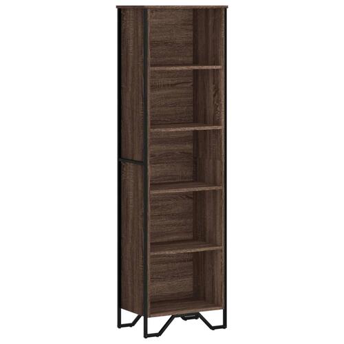 Bogreol 50x31x169 cm konstrueret træ brun egetræsfarve