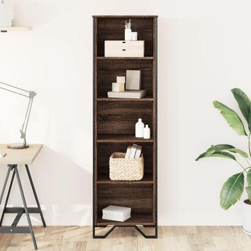 Bogreol 50x31x169 cm konstrueret træ brun egetræsfarve