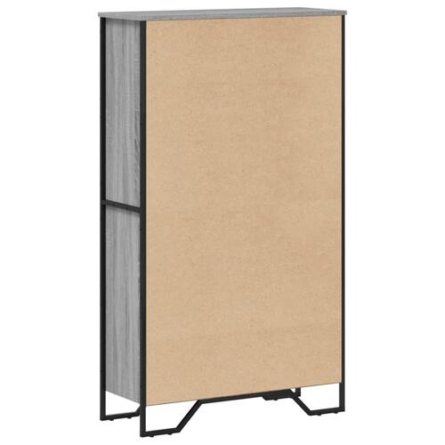 Bogreol 80x31x137,5 cm konstrueret træ grå sonoma-eg