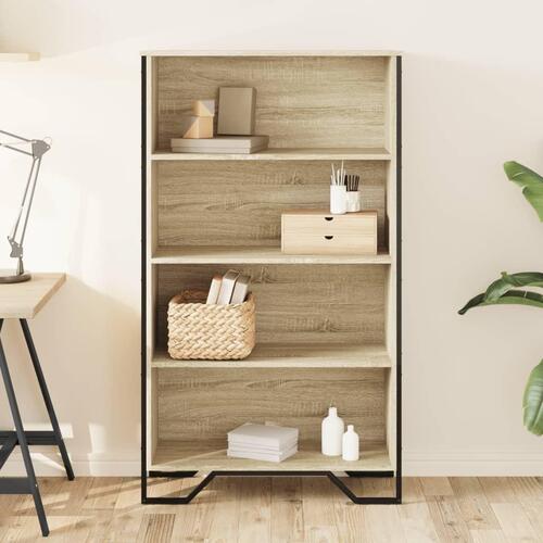 Bogreol 80x31x137,5 cm konstrueret træ sonoma-eg