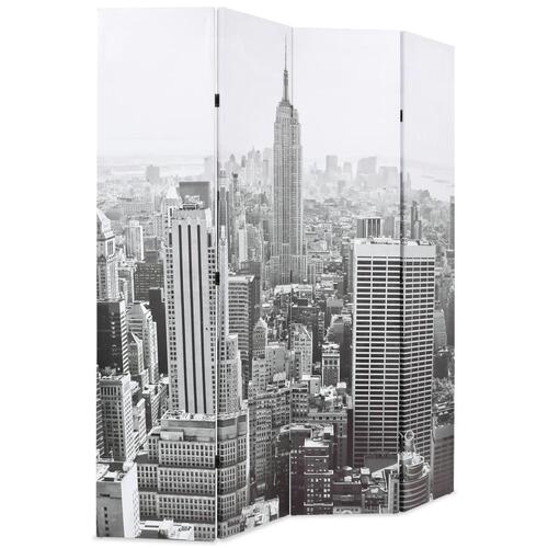 Foldbar rumdeler 160 x 170 cm New York by Day sort og hvid