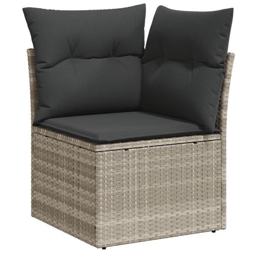 Loungesæt til haven 11 dele med hynder polyrattan grå