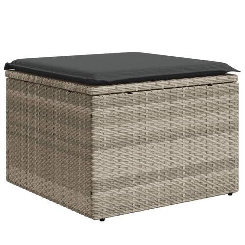 Sofasæt til haven 9 dele med hynder polyrattan lysegrå