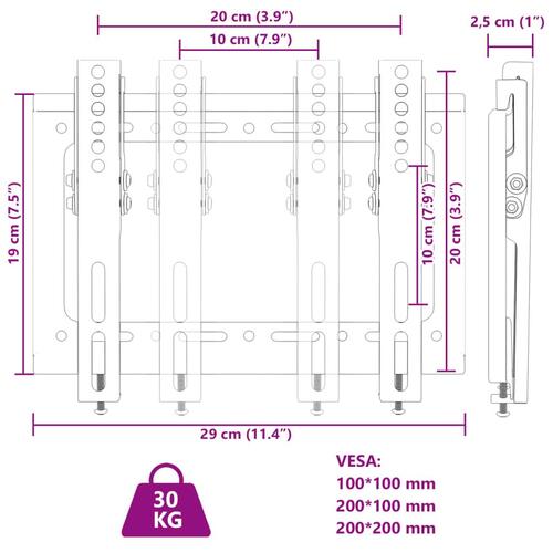 Tv-vægbeslag til 14-42" skærm maks. VESA 200x200 mm 30 kg