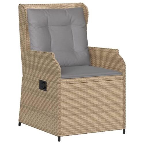 Loungesæt til haven 3 dele med hynder polyrattan beige