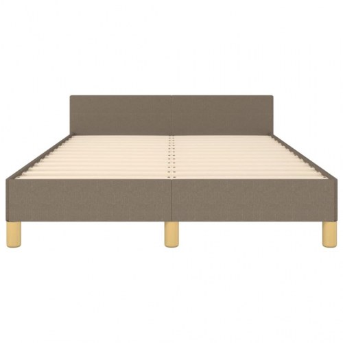 Sengeramme med sengegavl i stof - taupe 120×200 cm