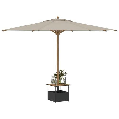 Havebord med parasolhul 55x55x46,5 cm polyrattan sort