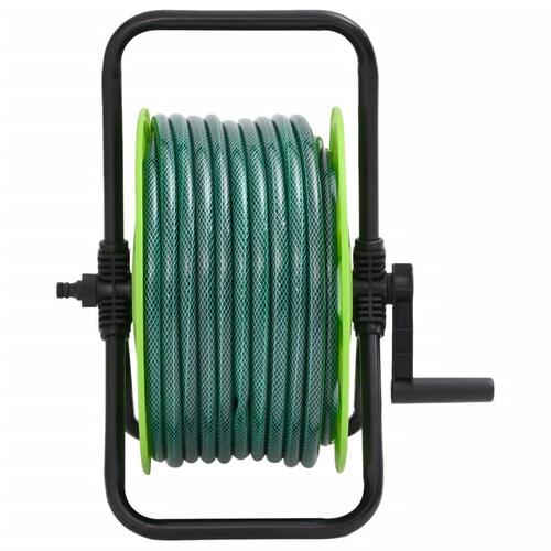 Fritstående slangetromle med 30 m slange PVC grøn