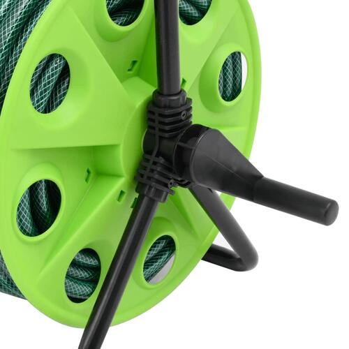 Fritstående slangetromle med 30 m slange PVC grøn