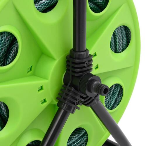 Fritstående slangetromle med 30 m slange PVC grøn