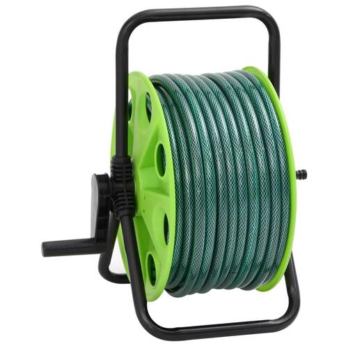 Fritstående slangetromle m. tilslutningssæt 0,75" 20 m PVC grøn