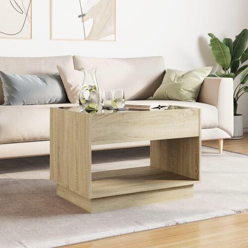 Sofabord med Infinity LED-lys 70x50x50 cm sonoma-eg
