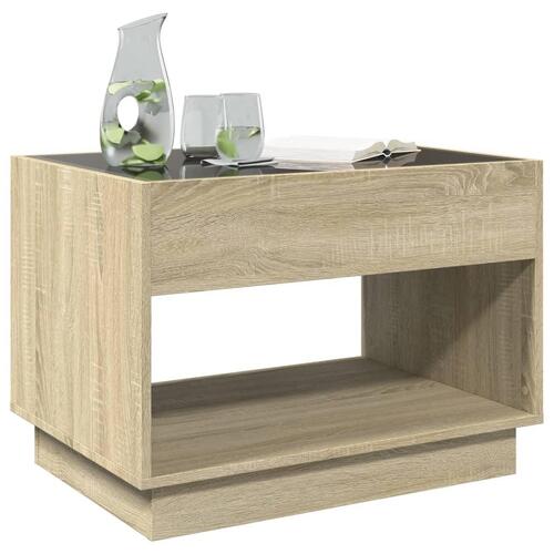 Sofabord med Infinity LED-lys 70x50x50 cm sonoma-eg