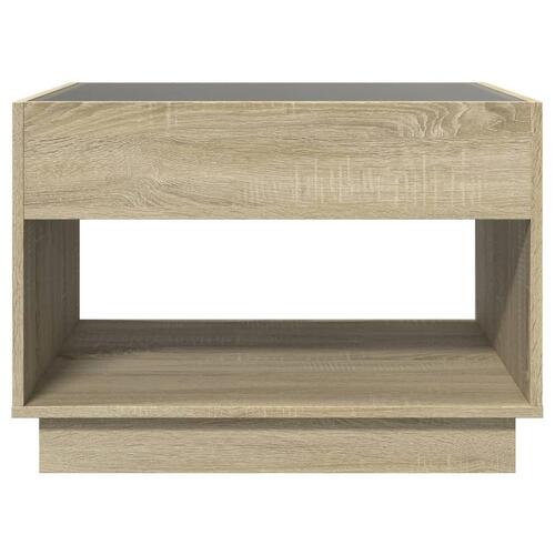 Sofabord med Infinity LED-lys 70x50x50 cm sonoma-eg