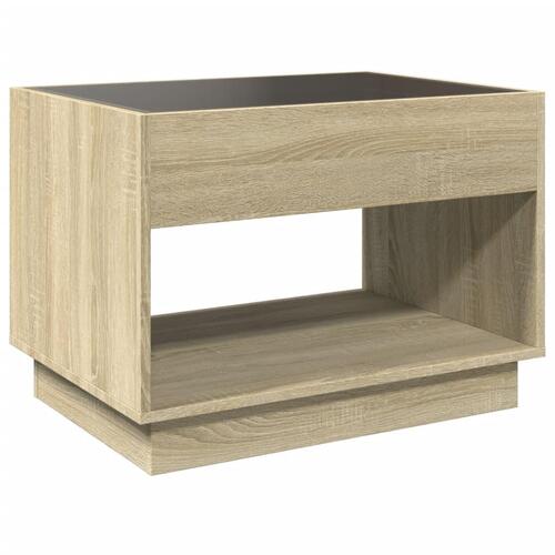 Sofabord med Infinity LED-lys 70x50x50 cm sonoma-eg